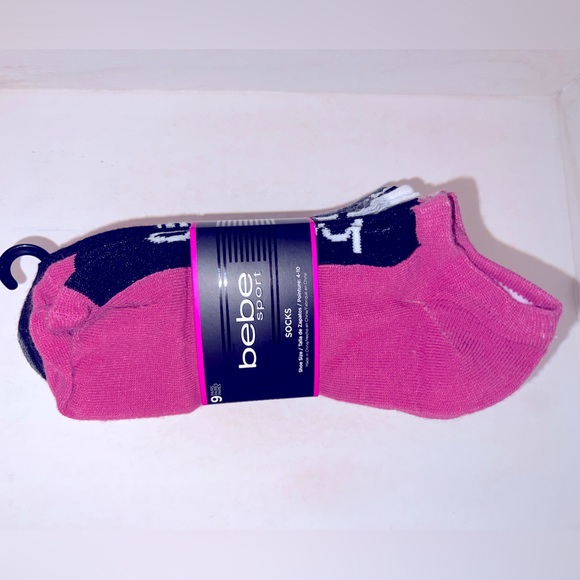 bebe Accessories - bebe Pack of 6 Pairs Ankle Socks NWT pink black white
